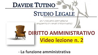 Diritto Amministrativo Video lezione n2  La funzione amministrativa [upl. by Notsyrb]