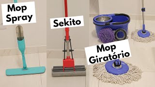 QUAL O MELHOR MOP PARA LIMPEZA  comparando Mop spray  Mop sekito  Mop giratório [upl. by Star]