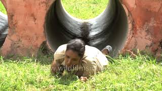 Delhi Police female commando  Tunnel training [upl. by Ysdnyl]