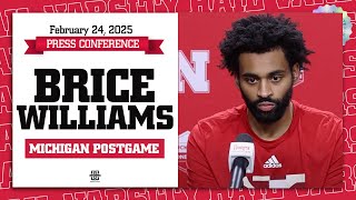 Brice Williams Postgame Press Conference  Nebraska Basketball Loses Heartbreaker To Michigan [upl. by Orms]