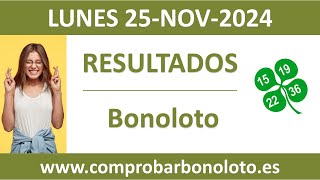 Resultado del sorteo Bonoloto del lunes 25 de noviembre de 2024 [upl. by Rodnas]