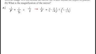 A convex spherical mirror whose focal length has a magnitude of 150 cm [upl. by Eimarrej]