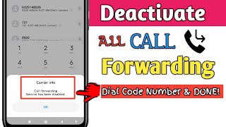 Deactivated Call Forwarding By Simple Code Number [upl. by Jo Ann242]