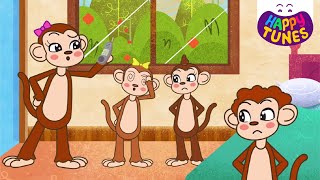 5 Little Monkeys Kids Songs  Happy Tunes [upl. by Mighell]