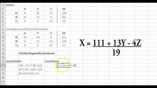 Gauss Seidel Method Using Excel [upl. by Anerhs]