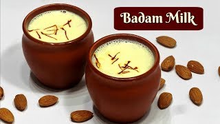 Badam Milk Recipe  Almond Milk  Badam Milkshake  KabitasKitchen [upl. by Tupler730]