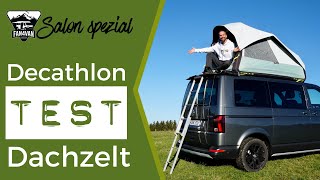 Dachzelt Test  Neue Decathlon VAN 500  aufblasbares Dachzelt im Test [upl. by Ahsatel]