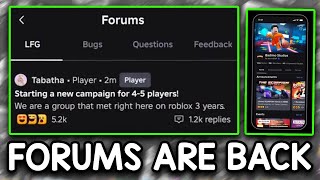 Roblox Just Added FORUMS Back [upl. by Alyar]