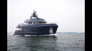 Bering 80 Veda  Steel expedition yacht underway [upl. by Nowyt]