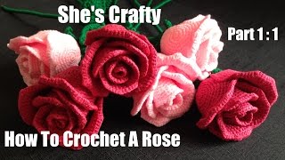 How To Crochet A Rose Easy Crochet lessons to crochet flowers part 11 [upl. by Esmerolda]