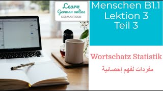 German course B11 Menschen Lektion 3 Teil 3 Wortschatz Statistiken [upl. by Hubing244]