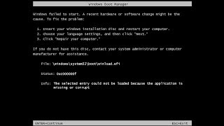 How to Fix Winload efi Issue in Windows 7 8 81 10 [upl. by Vilberg511]