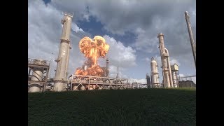 Animation of April 26 2018 Explosion and Fire at the Husky Energy Refinery in Superior Wisconsin [upl. by Yuh672]