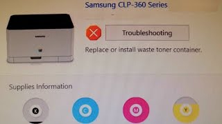 Replacing The Toner Waste Container In A Samsung CLP 360 Series Printer [upl. by Klayman]