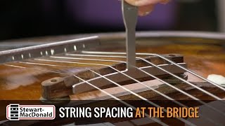 Setting guitar string spacing at the bridge [upl. by Joya]