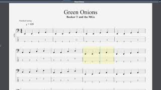 Green onions Rockschool Debut Grade Bass Guitar [upl. by Eiralih]