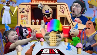 ICE SCREAM in Hello Neighbor Scary Party MOD with Granny Baldi Bendy amp More [upl. by Rivalee951]