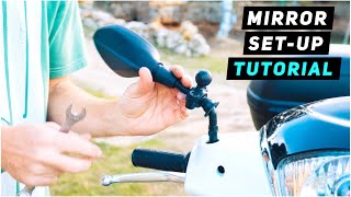 Scooter Mirrors How to removeinstall and setup  Mitchs Scooter Stuff [upl. by Ardnayek805]