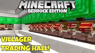 Minecraft Bedrock Villager Trading Hall Tutorial Infinitely Expandable MCPE Xbox PC [upl. by Nnyluqcaj]