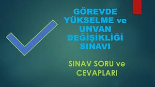 Görevde Yükselme ve Unvan Değişikliği Sınavı  60 Soruluk Dev Video [upl. by Lladnarc]