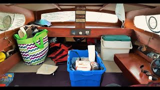 Boat Camping Details Aboard CROW a Camp Cruising Sailboat [upl. by Nikos274]