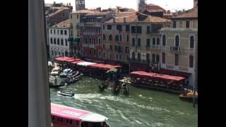 Rialto Hotel Balcony View Venice Italy [upl. by Darsie382]