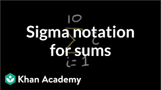 Sigma notation for sums  Sequences series and induction  Precalculus  Khan Academy [upl. by Kovacev]