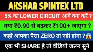 Akshar Spintex ltd Share latest News Today Target Analysis  Akshar Share Hold or Sell [upl. by Aliek]