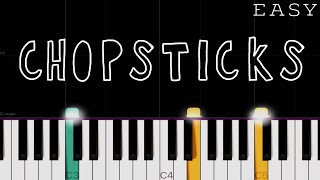 Chopsticks  EASY Piano Tutorial [upl. by Yentirb]