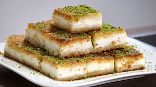 Maamoul mad bil Qashta recipeoriental lebanese sweetsBasbousa bl kashtaRamadan sweets [upl. by Pyle]