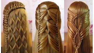 Coiffures simples et belles 🌷 facile à faire cheveux longsmi longs [upl. by Lurlene]