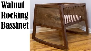 Rocking Walnut Bassinet Baby Cradle [upl. by Eradis]