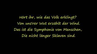 Das Lied des Volkes Lyrics Les Miserables  Do You Hear the People Sing German [upl. by Yrolg]