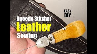 How to sew Leather with the Speedy Stitcher sewing Awl [upl. by Karim]