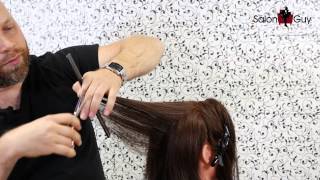 Haircut Tutorial  How to Cut Layers  TheSalonGuy [upl. by Merill810]