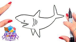 ¿Cómo Dibujar un TIBURÓN 🦈 Dibujo de TIBURÓN paso a paso 🦈 [upl. by Balfour]