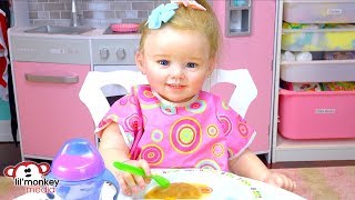 My Reborns My 1st Reborn Toddler Doll  Julies Lunch Routine [upl. by Yesiad]