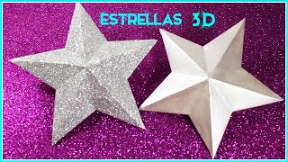 Estrella de Cartulina 3DChristmas Ornaments  Simple y Creativo [upl. by Sinclare]