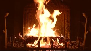 Bright Burning Yule Log Fireplace with Crackling Fire Sounds HD [upl. by Kip12]