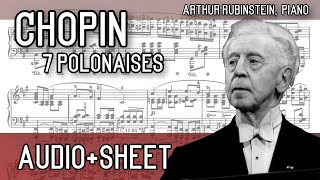 Chopin  7 Polonaises opp 26 40 44 53 amp 61 AudioSheet Rubinstein [upl. by Dulcle78]