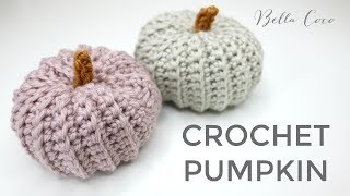 CROCHET HOW TO CROCHET A PUMPKIN  Bella Coco Crochet [upl. by Ramses]