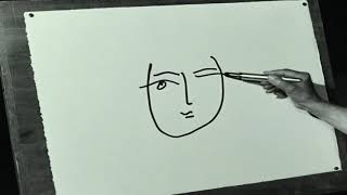 Watch Picasso Draw a Face 4K [upl. by Leddy650]