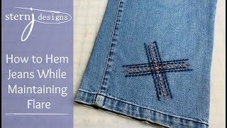 Hem Jeans While Maintaining the Flare Taper or Details [upl. by Dunn]