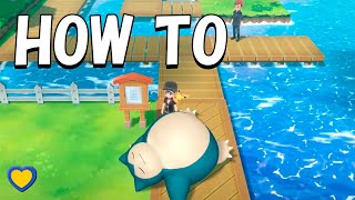 HOW TO Encounter Sleeping Snorlax in Pokémon Lets Go Pikachu amp Eevee [upl. by Ellatsirhc]