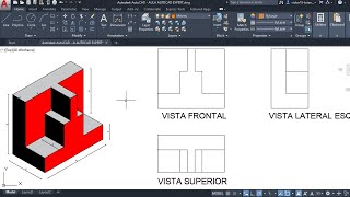 Desenho Técnico VISTA FRONTAL SUPERIOR E LATERAL ESQUERDA [upl. by Romonda788]