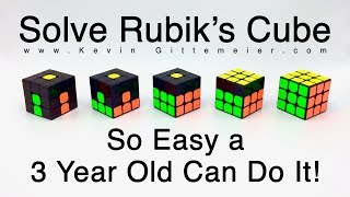 How To Solve Rubiks Cube So Easy A 3 Year Old Can Do It Full Tutorial [upl. by Mcneely]