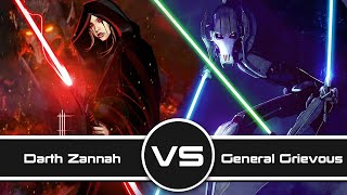 Versus Series Darth Zannah Vs General Grievous [upl. by Aneled166]