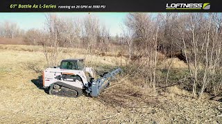 Loftness L Series Battle Ax Mulching Head for Skid Steers [upl. by Oren507]