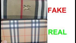 Real vs Fake Burberry wallet How to spot counterfeit Burberry London purses and wallets [upl. by Milzie]