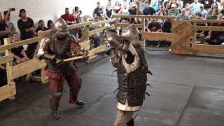 Brutal armored combat axe fight full contact steel weapons in Dallas Texas [upl. by Anyr]